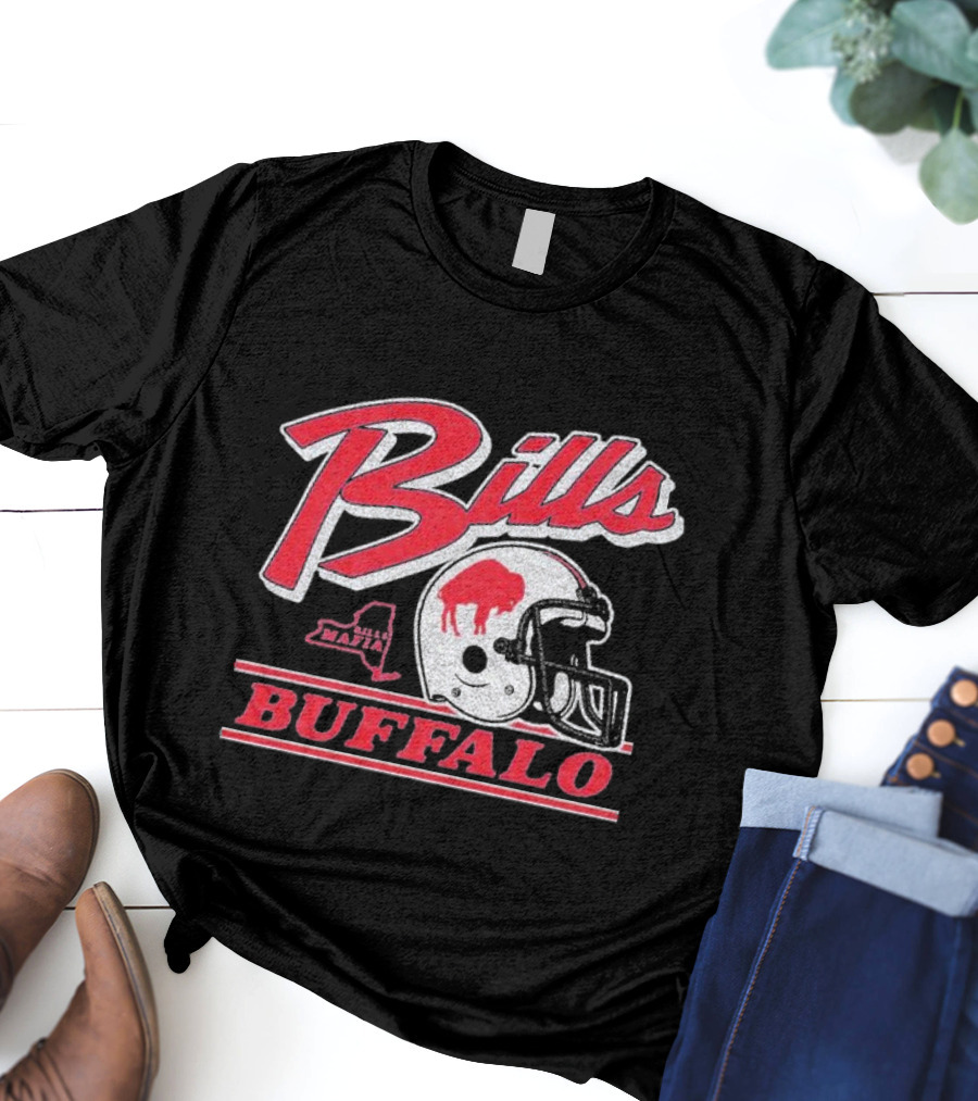 Bills Mafia Buffalo Football Helmet Red And White T-Shirt