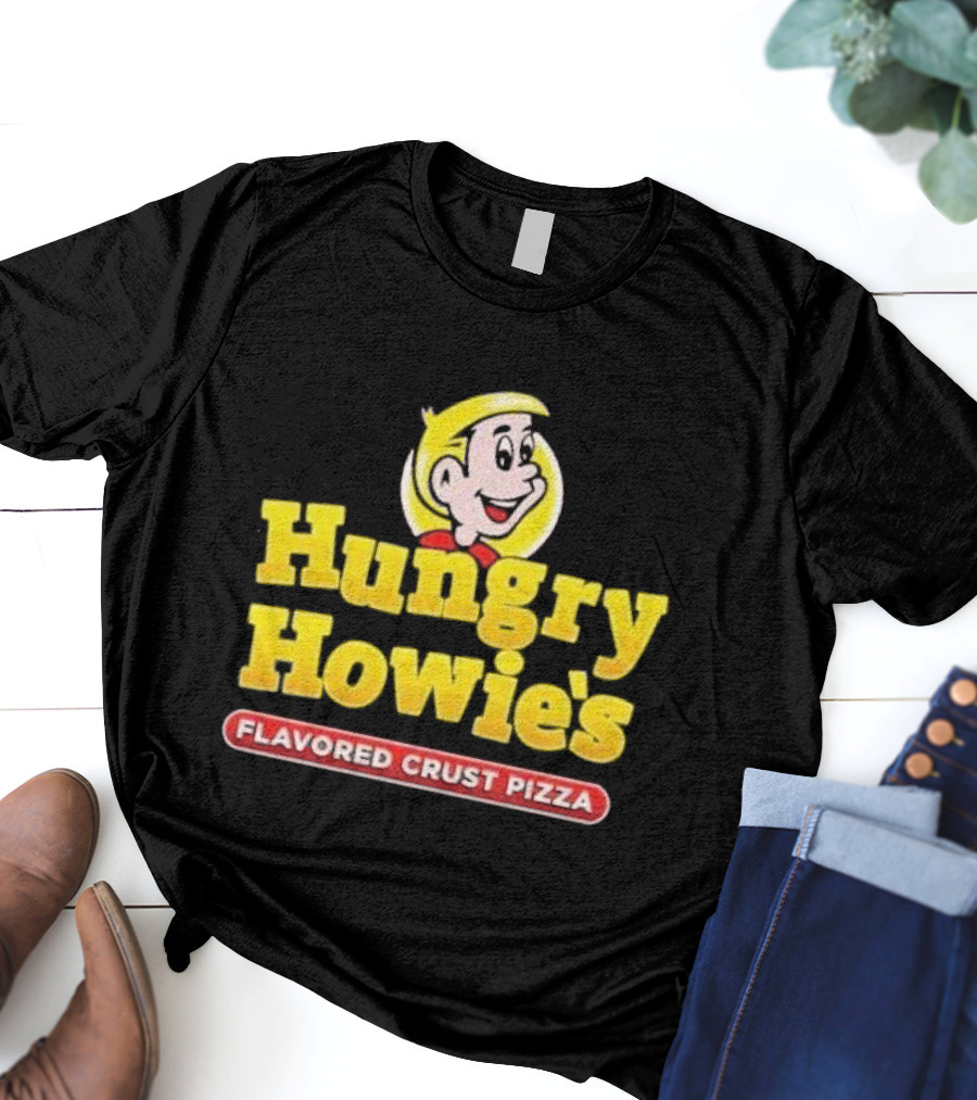 Hungry Howie's Flavored Crust Pizza Logo Vintage Character T-Shirt