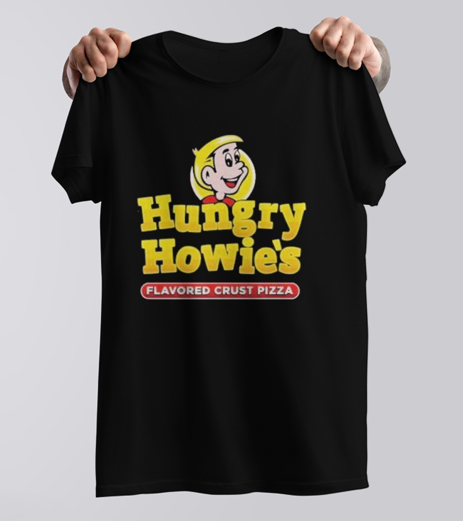 Hungry Howie's Flavored Crust Pizza Logo Vintage Character T-Shirt