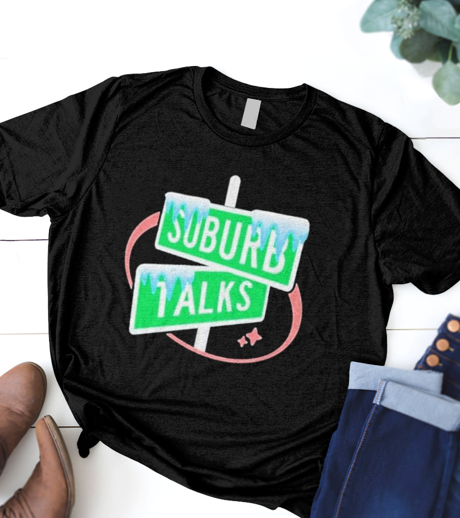 Suburb Talks Snowy Street Signs Christmas T-Shirt
