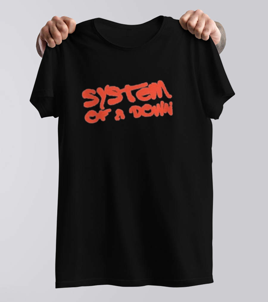 System Of A Down Puff Script Vintage Style Graphic T-Shirt