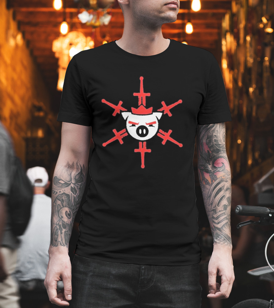 Technoblade Holiday Swordflake Pig Crown T-Shirt