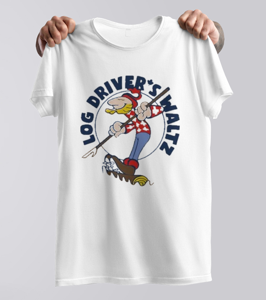 Log Driver’s Waltz Cartoon Character In Red Plaid And Blue Jeans T-Shirt