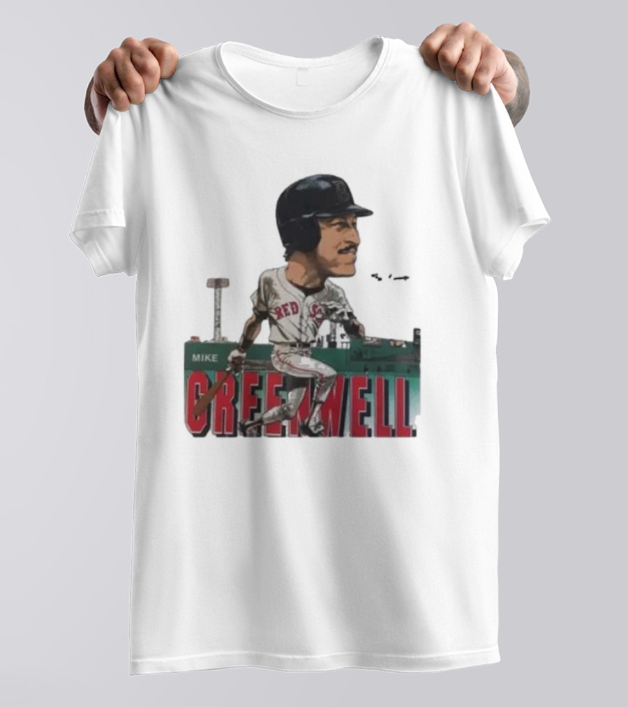 Mike Greenwell Boston Red Sox Baseball Legend Caricature Fenway Park T-Shirt