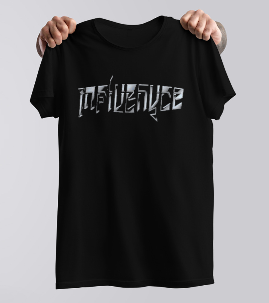 Bad InfluEnyce Edgy Metallic Text T-Shirt