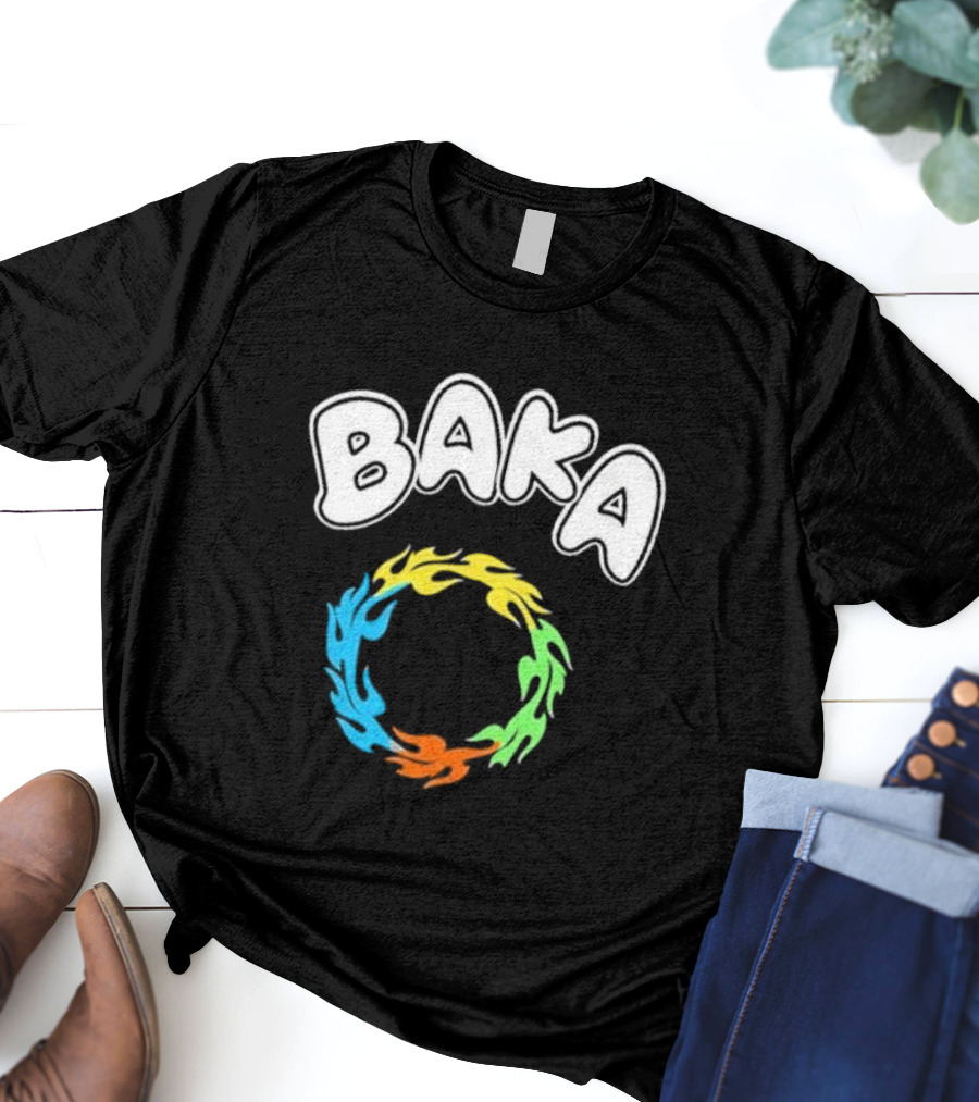 BAKA Colorful Flame Ring Burst T-Shirt