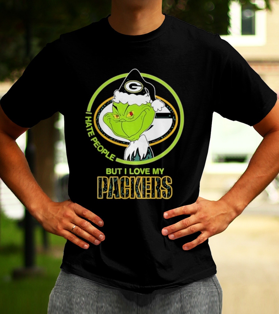 I Hate People But I Love My Packers Grinch Green Bay Packers T-Shirt