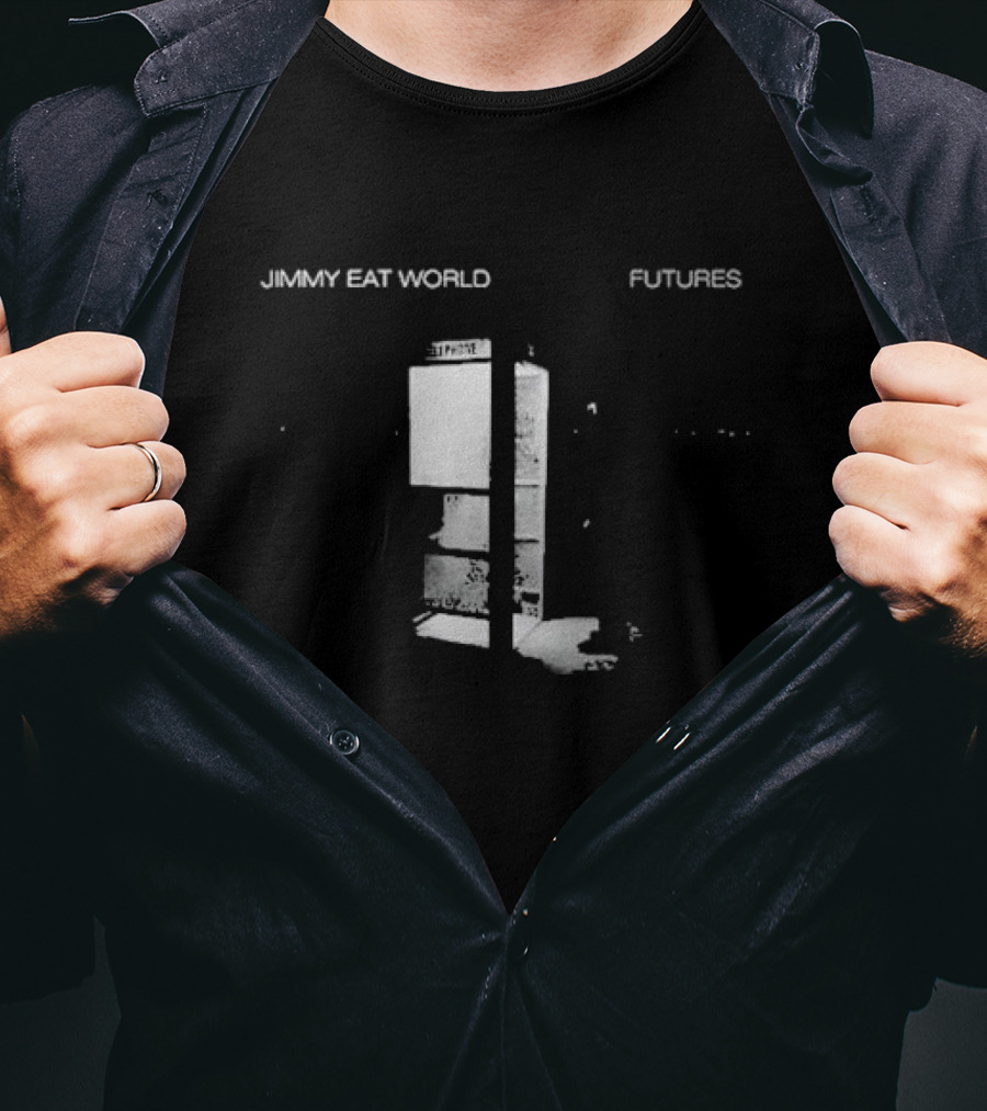 Jimmy Eat World Futures Album Art Black And White Phone Booth T-Shirt