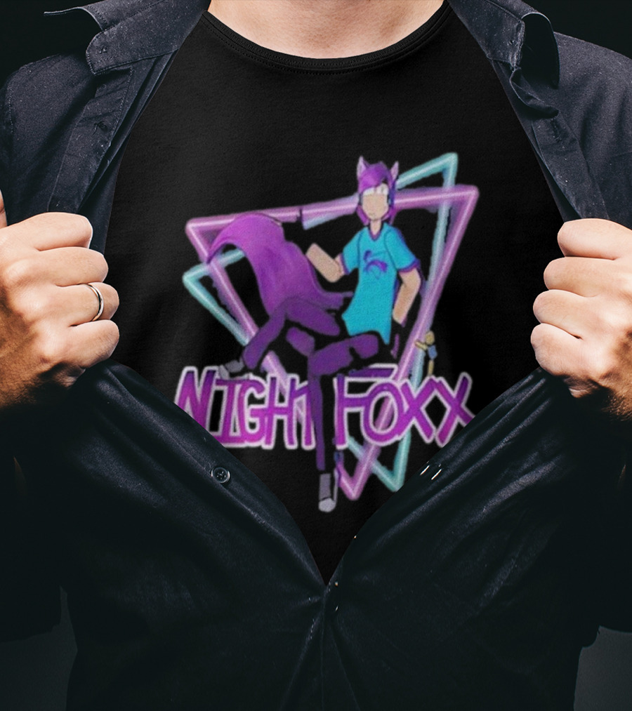NightFoxx Neon Triangle Aesthetic T-Shirt