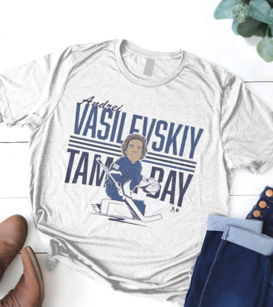 Andrei Vasilevskiy Tampa Bay Goaltender Caricature T-Shirt