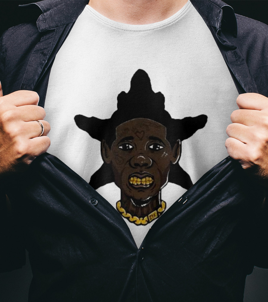 El Snappo Zootieee Wrld Star Head Gold Teeth Necklace T-Shirt