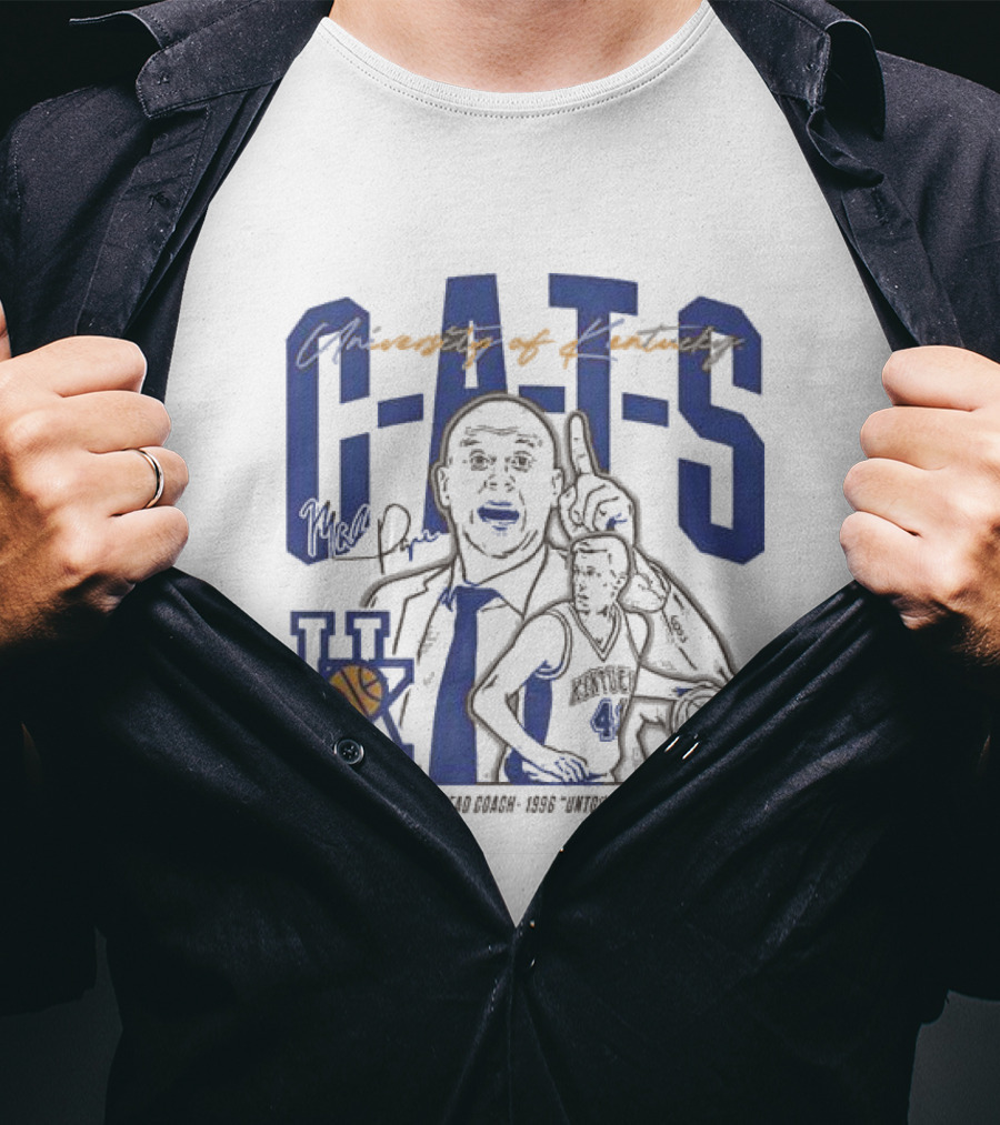 University Of Kentucky Wildcats Basketball Mark Pope Head Coach 1996 Untouchables Team Captain CATS T-Shirt