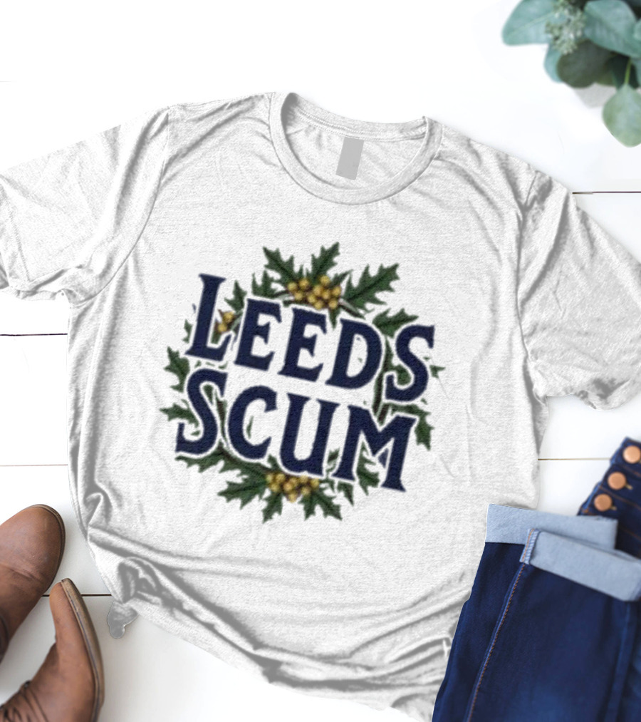 Leeds Scum Christmas Holly Festive T-Shirt