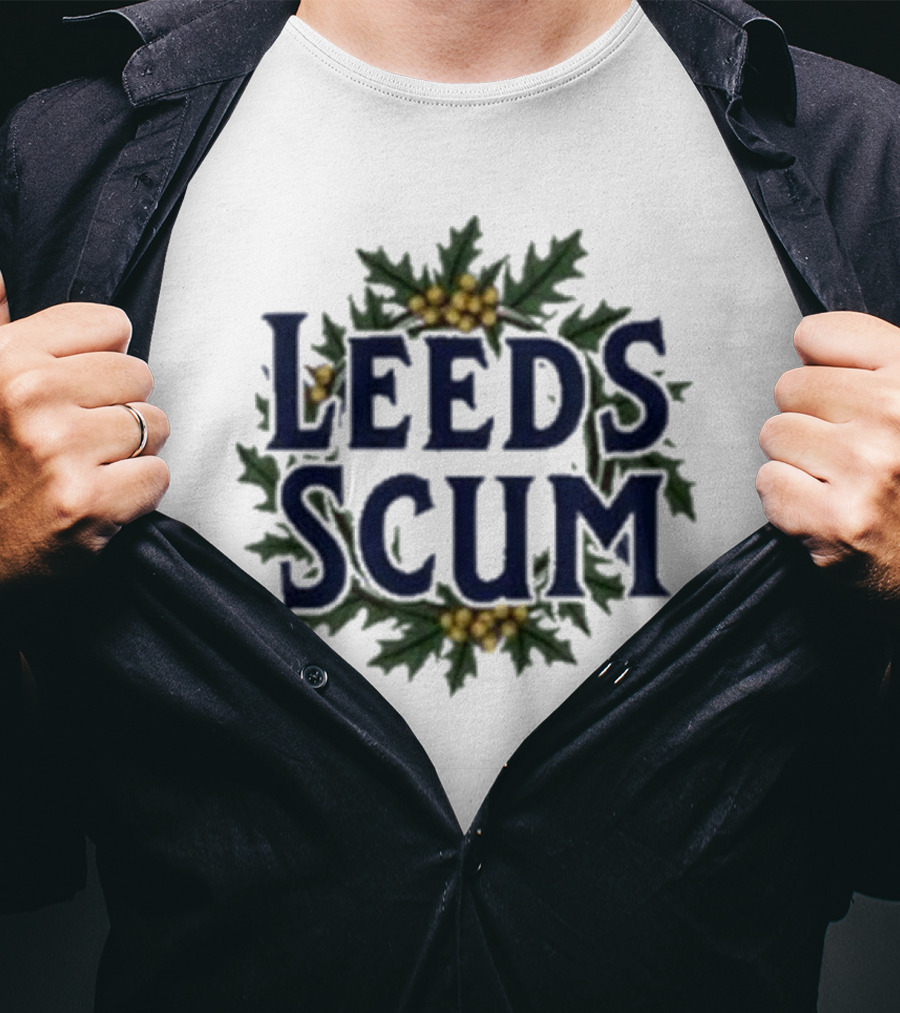 Leeds Scum Christmas Holly Festive T-Shirt