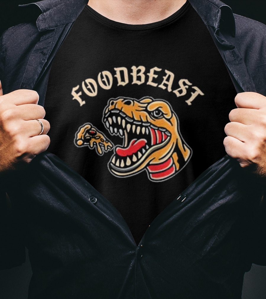 FOODBEAST Dinosaur Eating Pizza T-Shirt