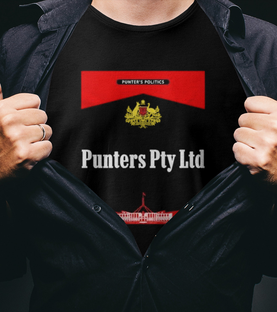 Punter’s Politics Punters Pty Ltd Government Parliament Building Emblem T-Shirt
