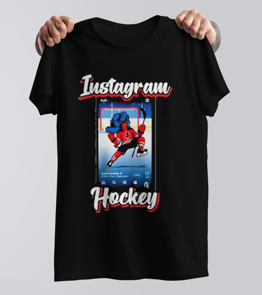 Instagram Hockey Post Jersey Devils Player Action T-Shirt