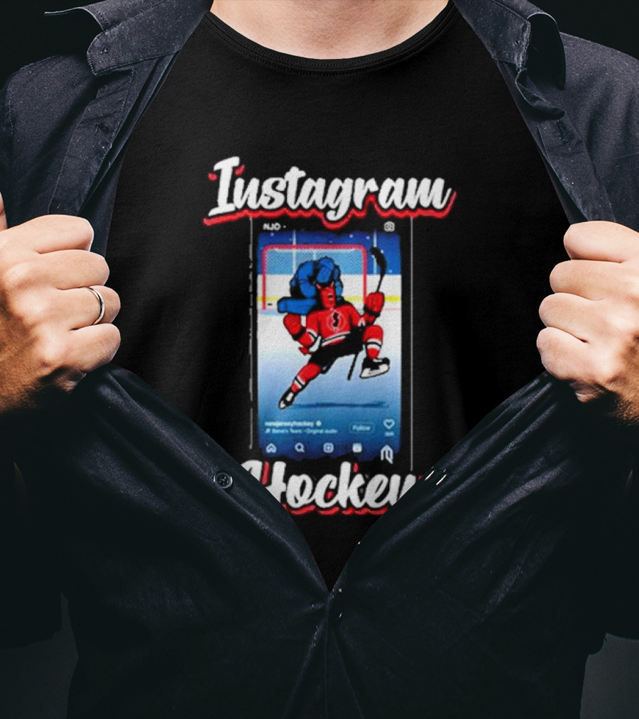 Instagram Hockey Post Jersey Devils Player Action T-Shirt