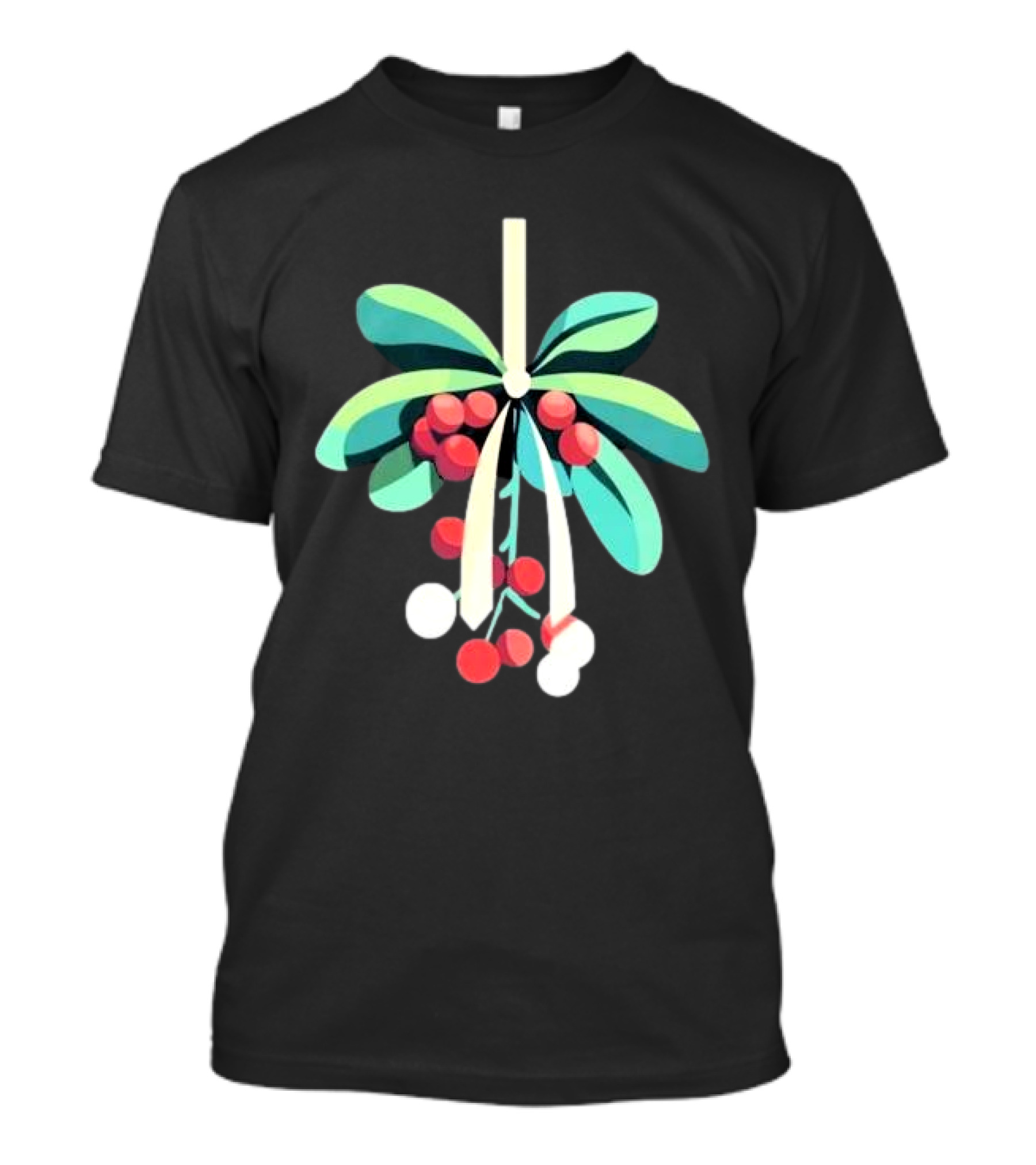 Mistletoe Nimbus Christmas Holiday Festive Greenery Berries T-Shirt