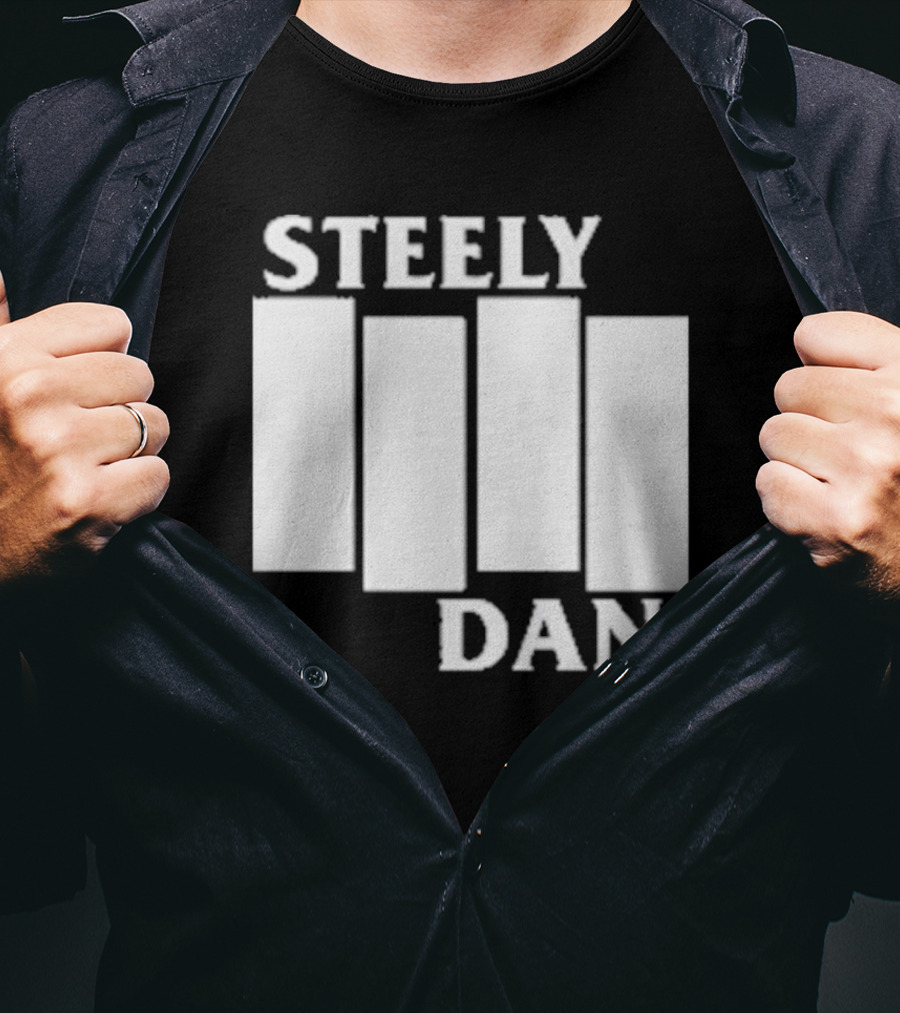 Steely Dan Black Flag Logo Style Blocks T-Shirt