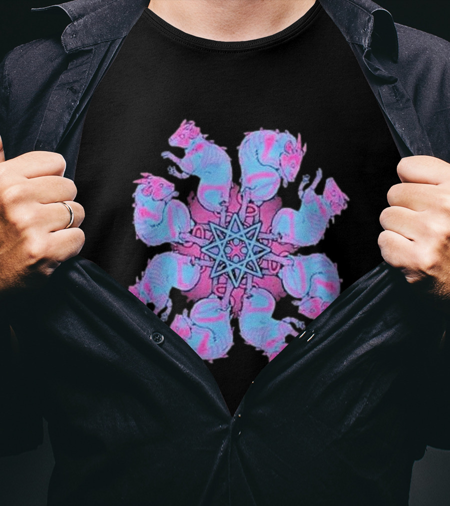 Pinku Kult Rat King Star Pattern Circular T-Shirt