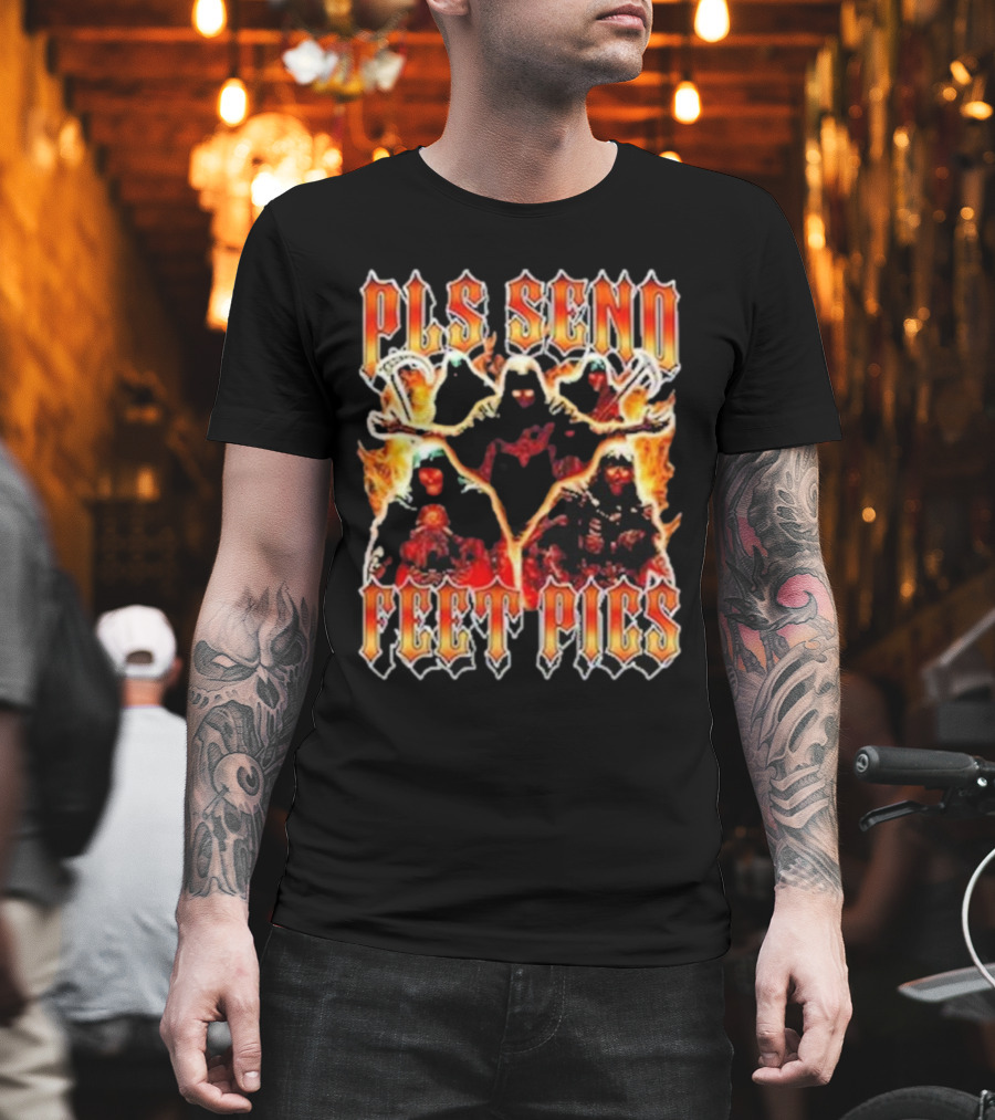 Pls Send Feet Pics Reaper Flames Vintage T-Shirt