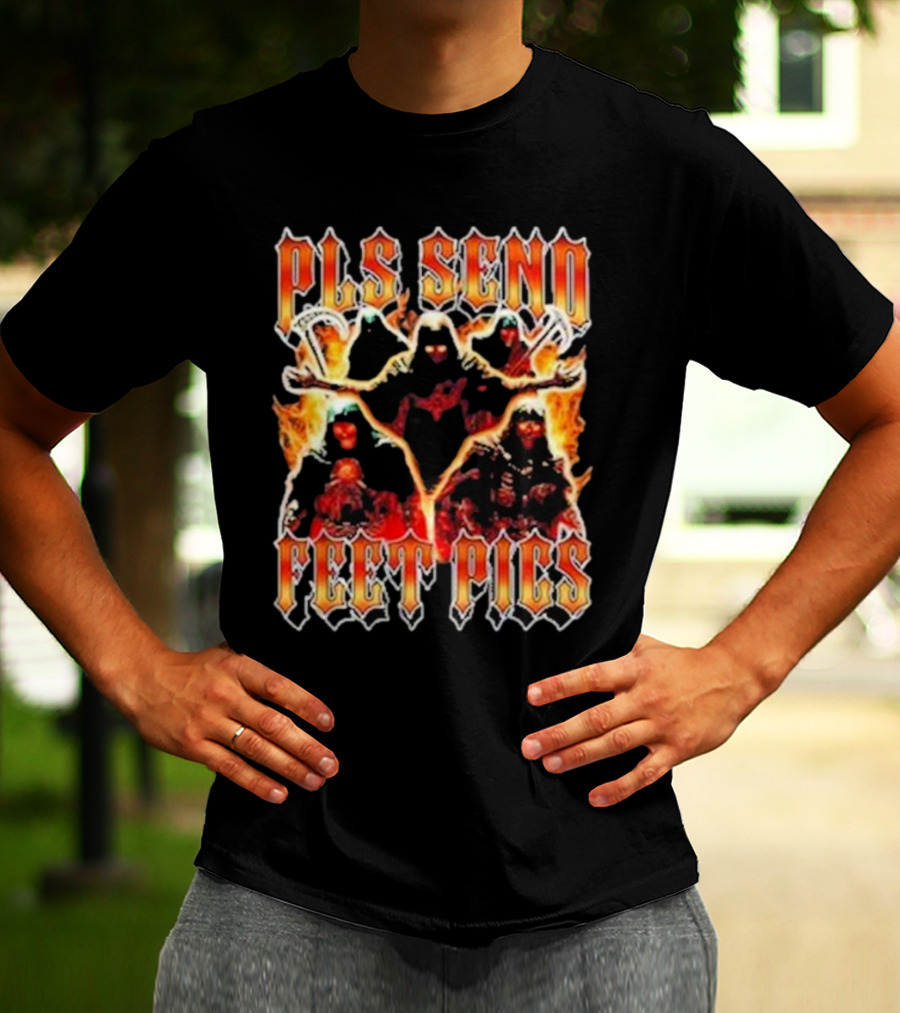 Pls Send Feet Pics Reaper Flames Vintage T-Shirt