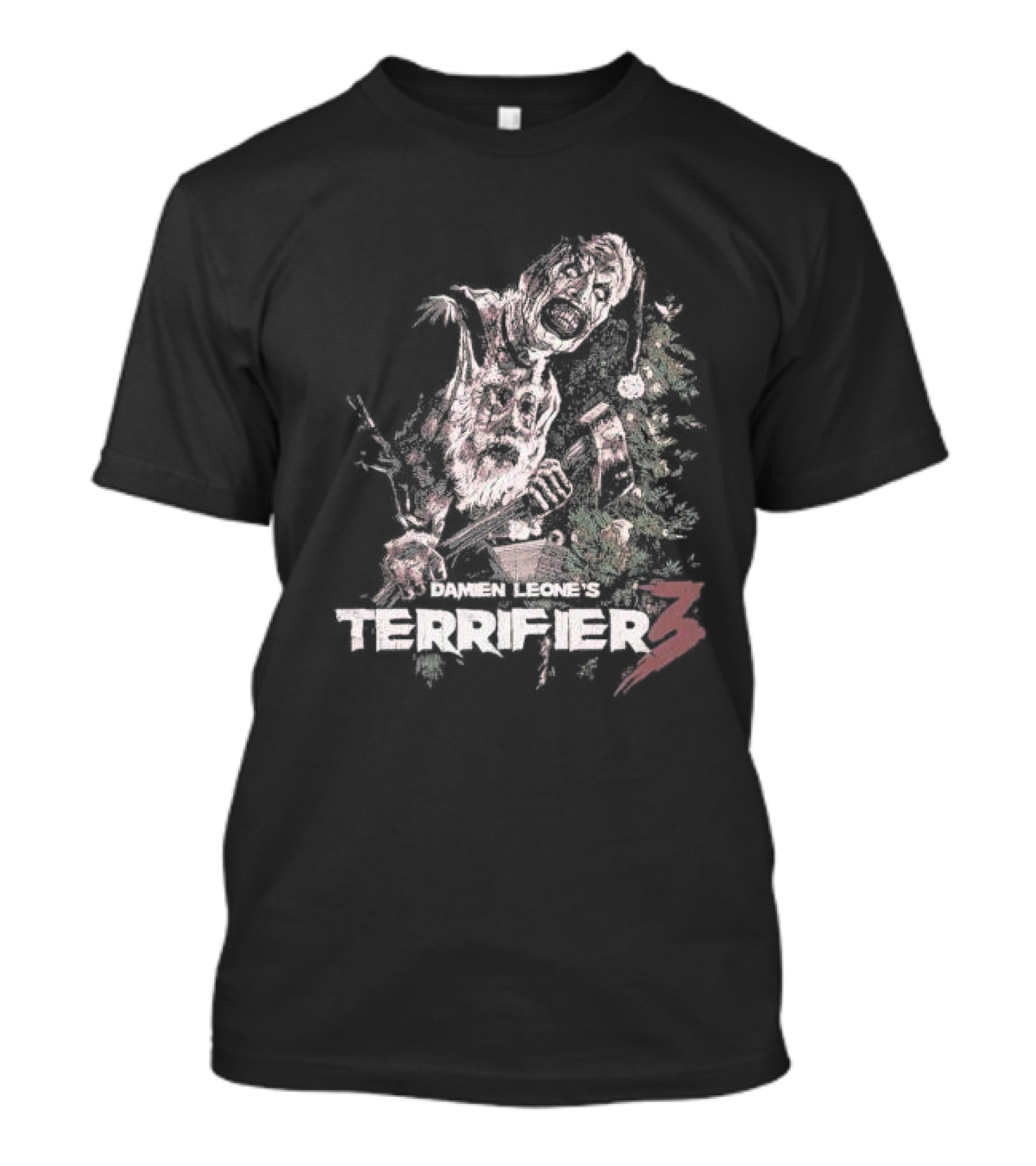 Damien Leone's Terrifier 3 Santa's Here Horror Christmas T-Shirt