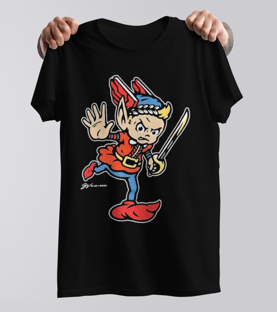 Cleveland United Vintage Cartoon Style Warrior Elf With Sword T-Shirt