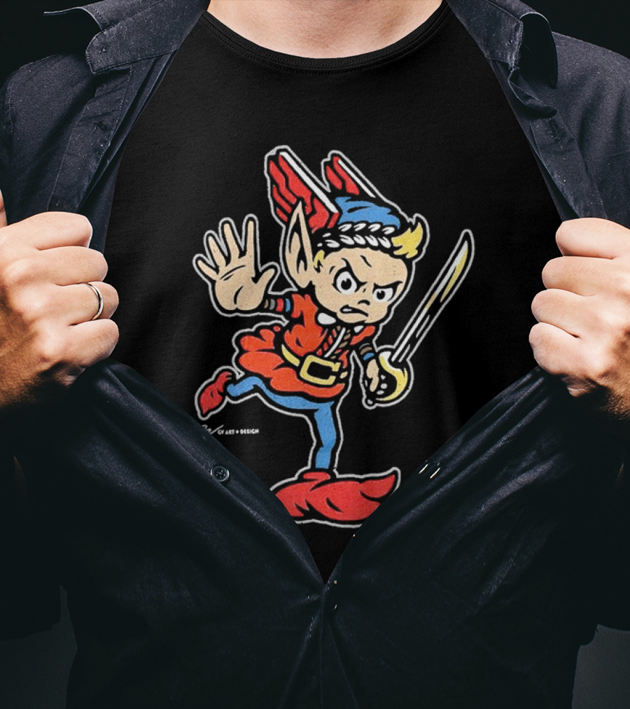Cleveland United Vintage Cartoon Style Warrior Elf With Sword T-Shirt