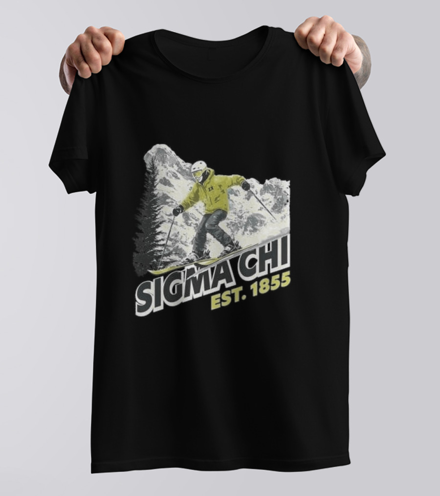 Sigma Chi Ski Club Est 1855 Snowy Mountain Adventure T-Shirt