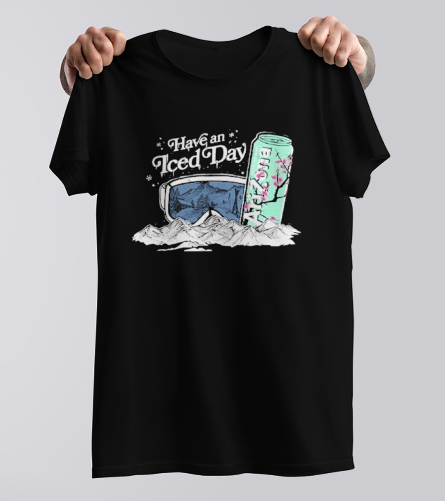 Have An Iced Day Arizona Can Sunglasses Snowy Mountains Blossom T-Shirt