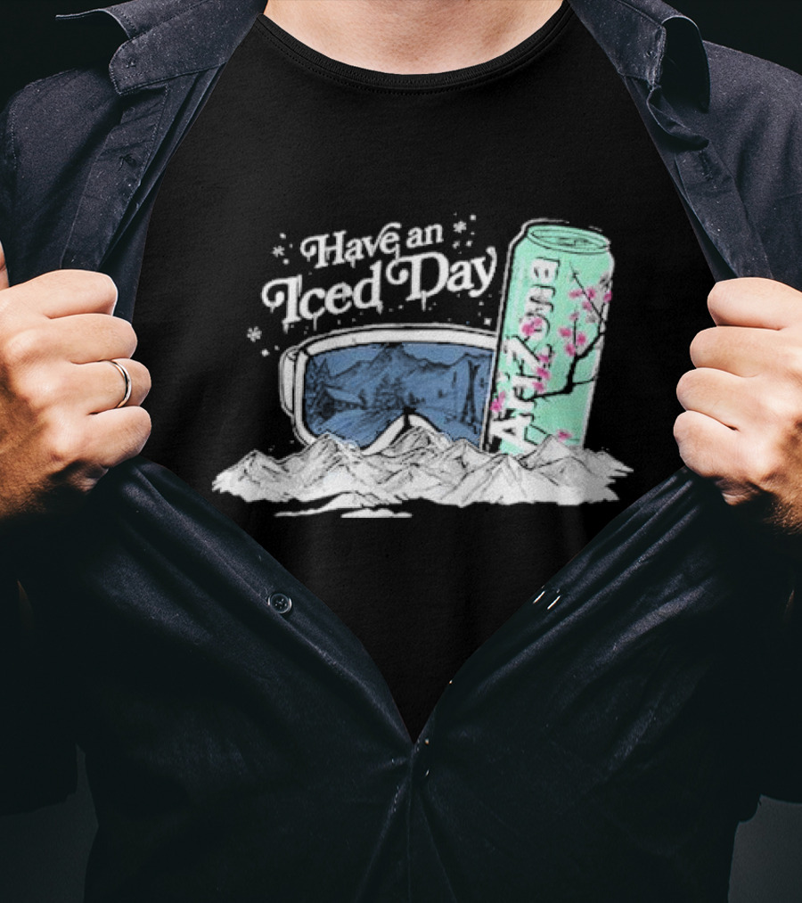 Have An Iced Day Arizona Can Sunglasses Snowy Mountains Blossom T-Shirt