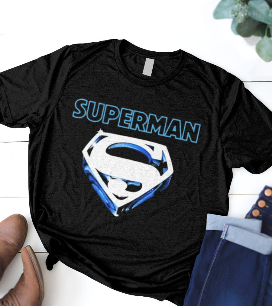 Superman Donner-esque Look White And Blue Iconic Shield T-Shirt