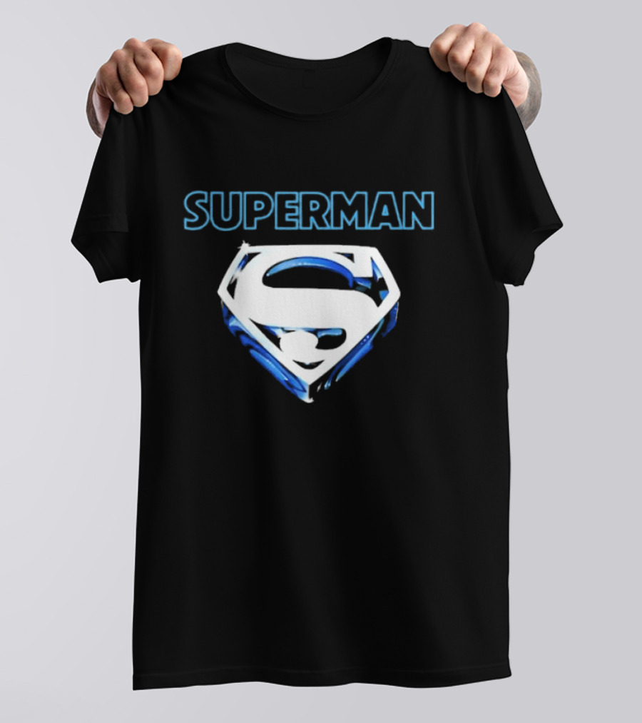 Superman Donner-esque Look White And Blue Iconic Shield T-Shirt