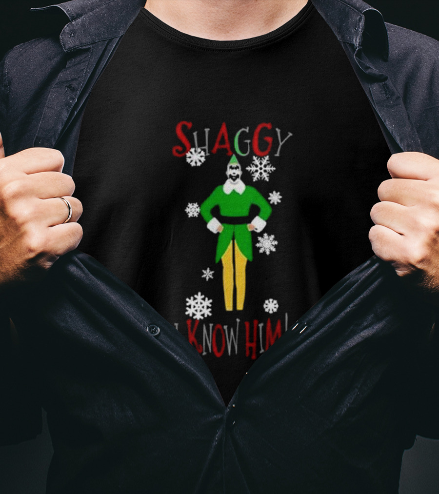 Shaggy Elf I Know Him Snowflakes T-Shirt