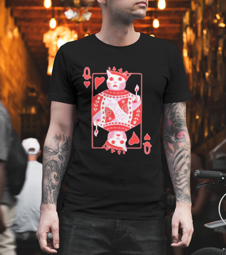Yeti The Abominable Queen Of My Heart Playing Card Cat King T-Shirt