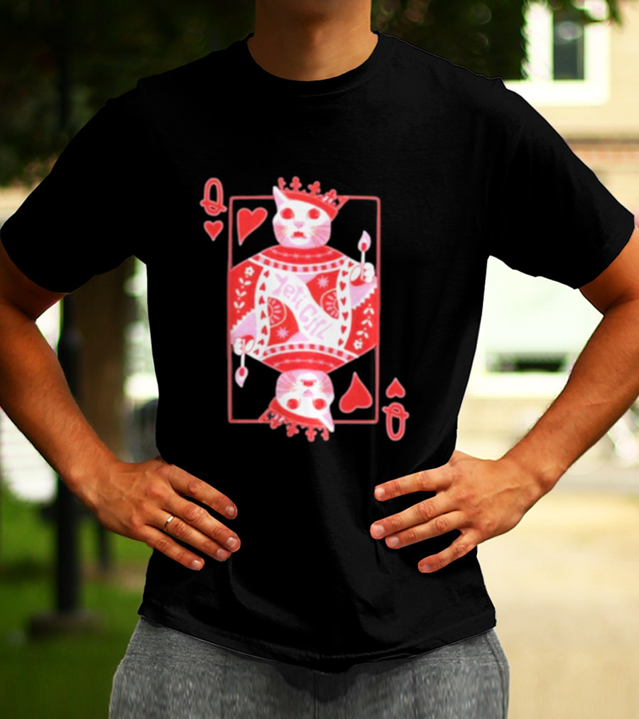 Yeti The Abominable Queen Of My Heart Playing Card Cat King T-Shirt