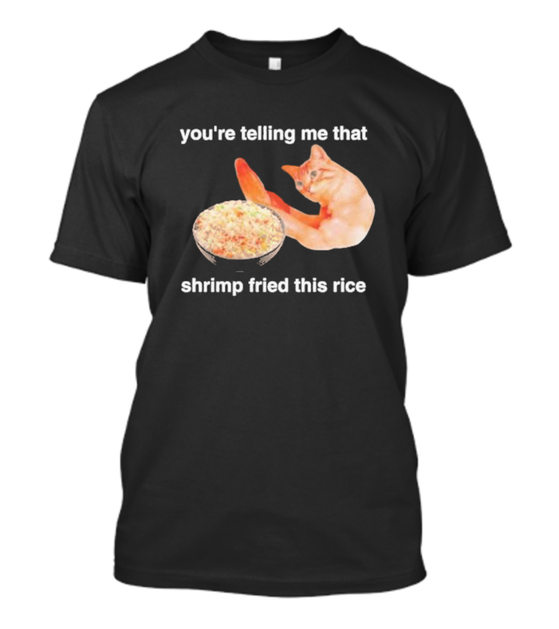 You're Telling Me That Shrimp Fried This Rice With Cat Meme T-Shirt