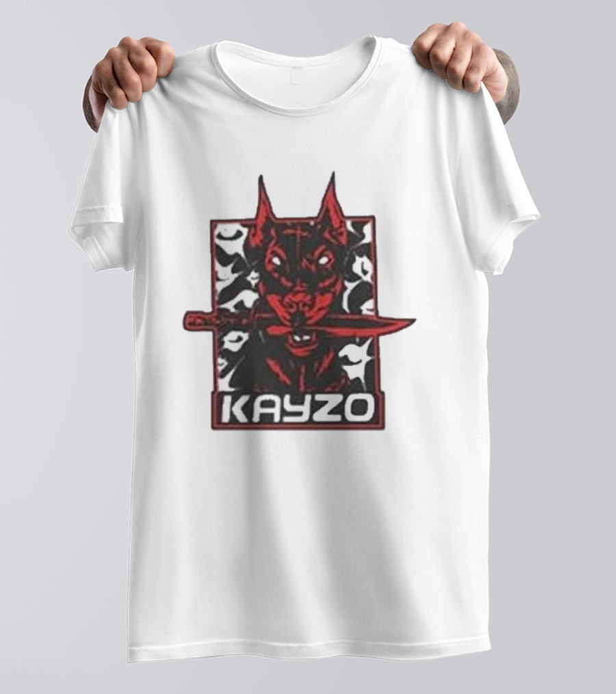 Kayzo Knife Dog Logo With Red And Black T-Shirt
