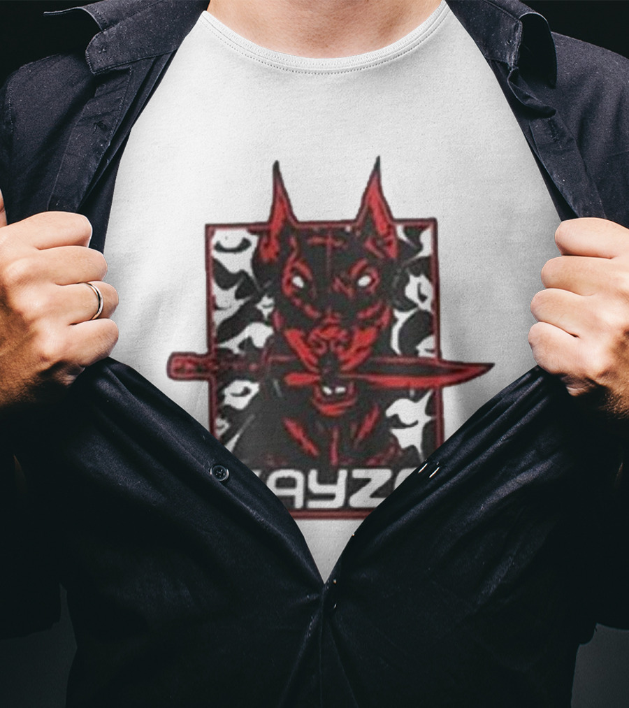 Kayzo Knife Dog Logo With Red And Black T-Shirt