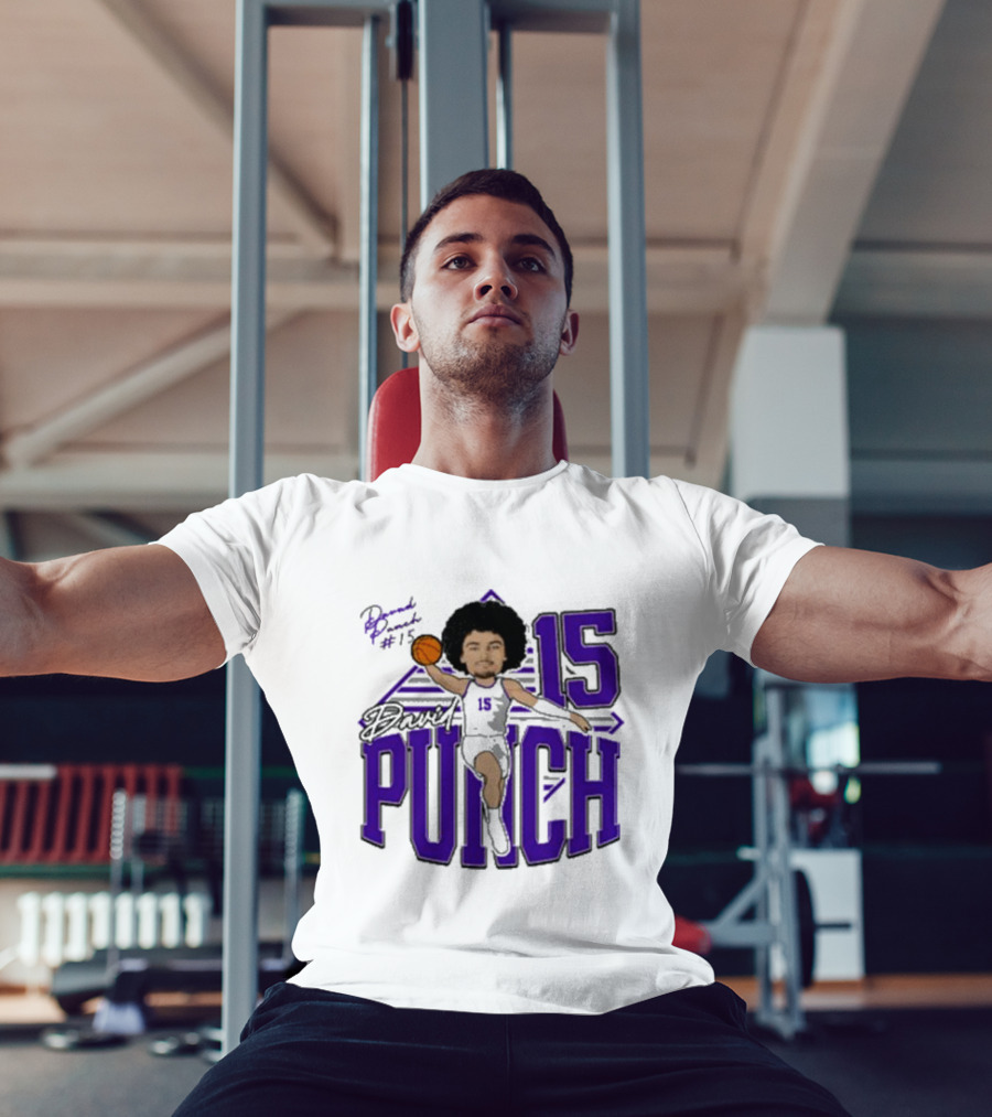 David Punch #15 TCU Basketball Player Caricature T-Shirt
