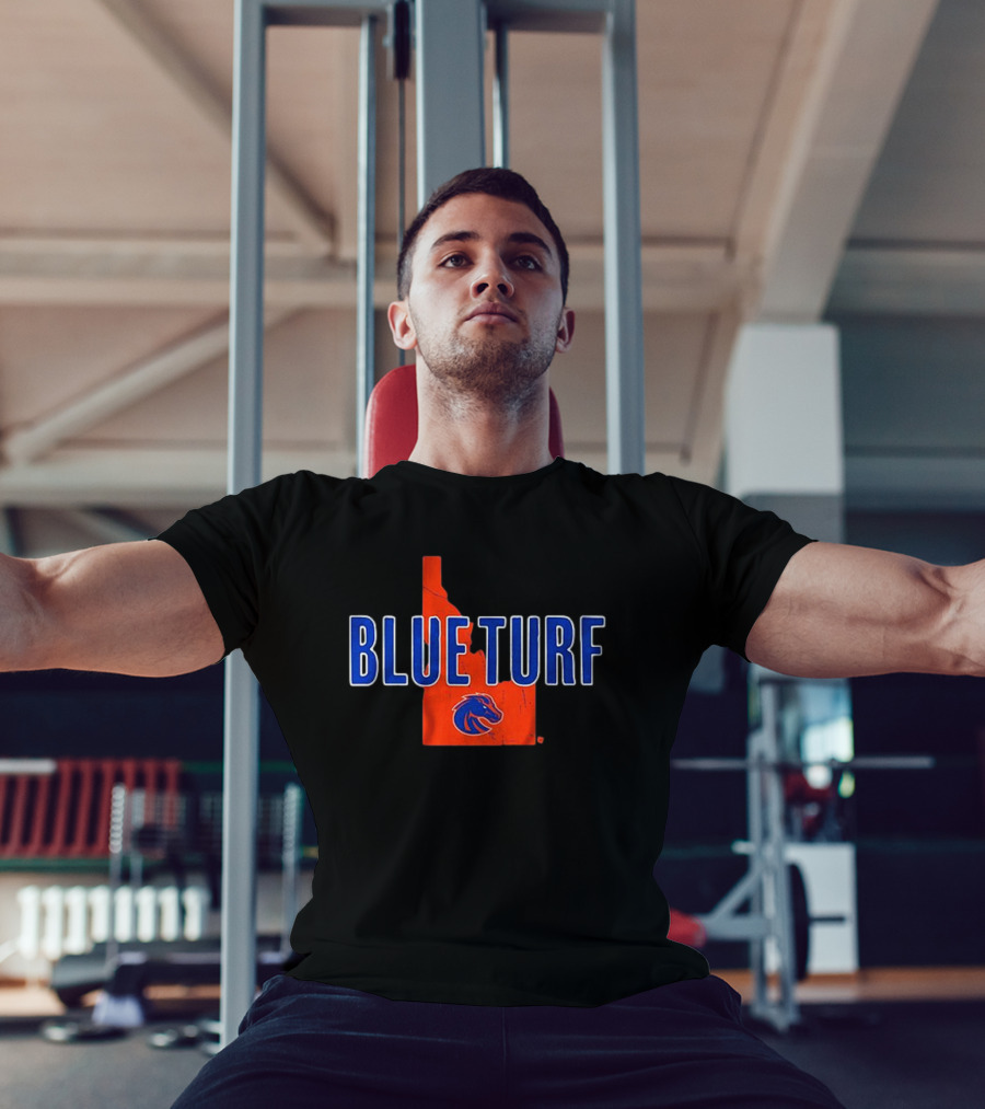 Boise State Blue Turf Idaho Map Bronco T-Shirt