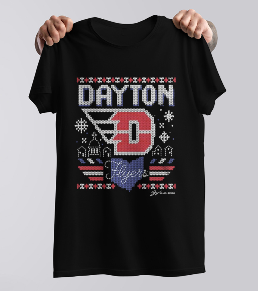 Dayton Flyers Swishmas Ugly Christmas T-Shirt