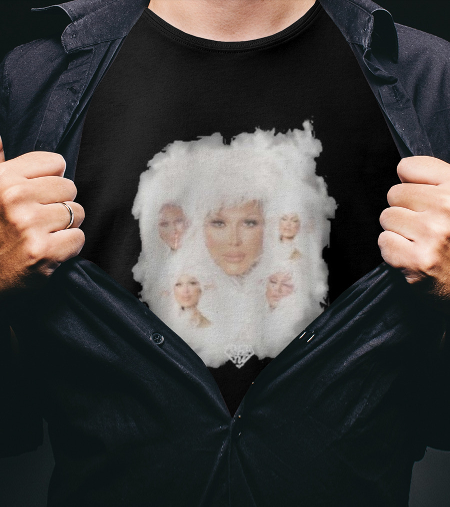 Drag Queen Crystal Envy Photo Collage Feathery Portrait Compilation T-Shirt