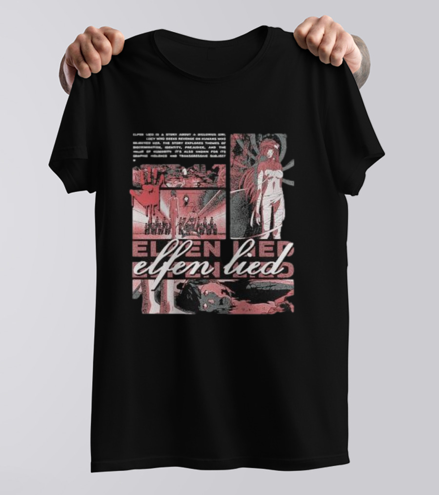 Elfen Lied Story And Imagery With Elfen Lied Text And Visual Elements T-Shirt