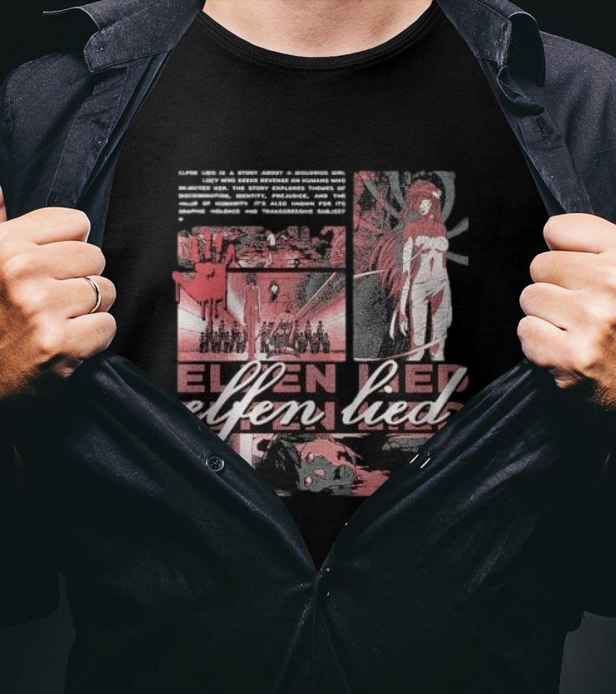Elfen Lied Story And Imagery With Elfen Lied Text And Visual Elements T-Shirt