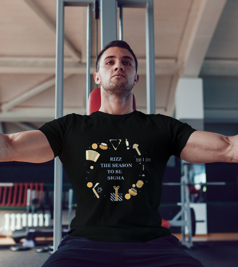 Rizz The Season To Be Sigma Hanukkah Inspired Icons And Holiday Symbols T-Shirt
