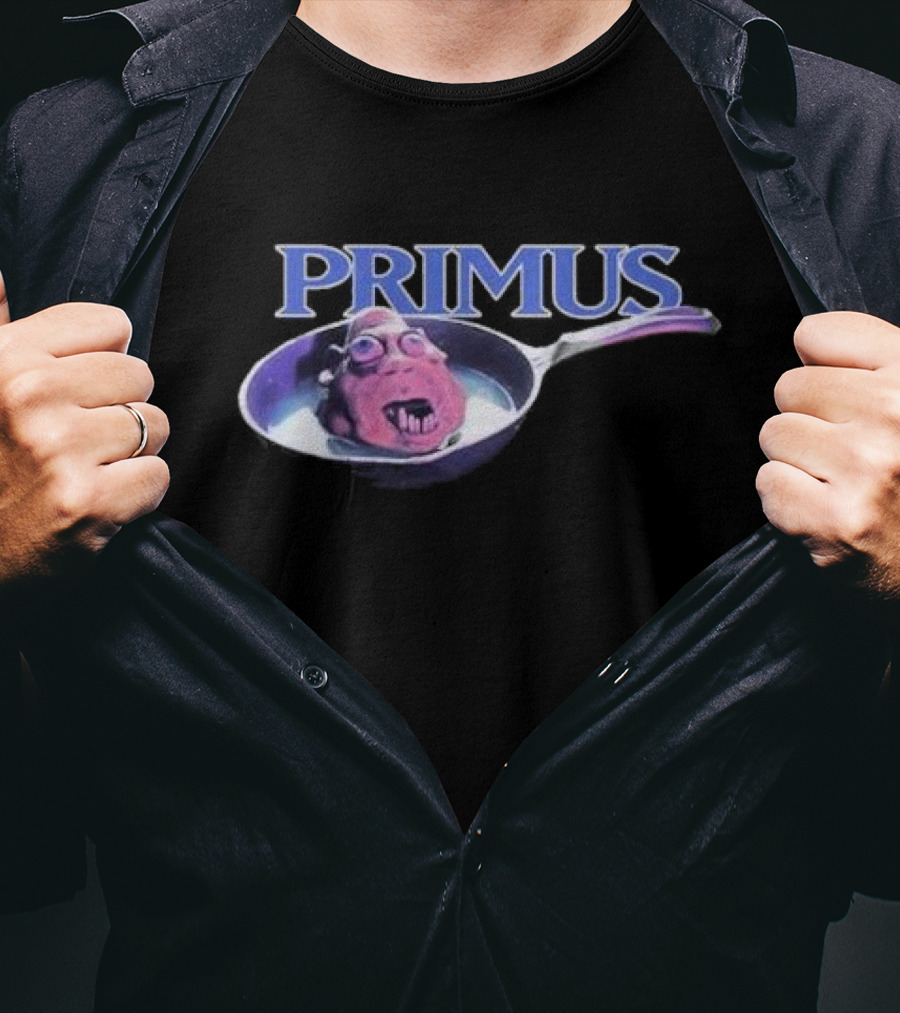 Primus Fizzle Fry Album Art Purple Character In Pan T-Shirt