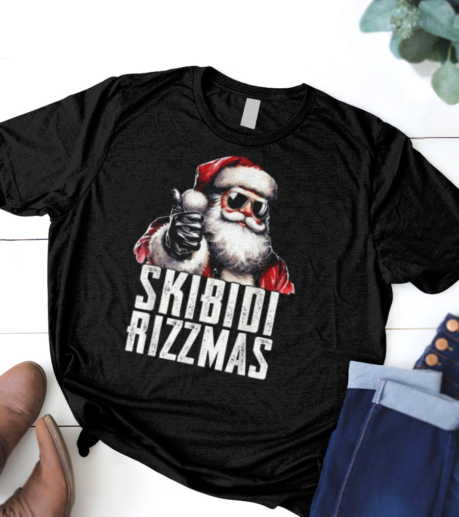 Skibidi Rizzmas Santa Claus Charisma Cool Christmas Rizz Kid T-Shirt